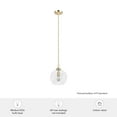 thumbnail image 7 of Hunter - High Oaks 1-light Alturas Gold, Small Pendant Light, Dimmable, Formal Style, Globe Shaped, for Bedrooms, Dining, Living Rooms - 19559, 7 of 7