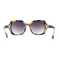 thumbnail image 4 of Womens Rhinestone Bling Ribbon Arm Butterfly Plastic Sunglasses Blue Yellow Smoke, 4 of 4