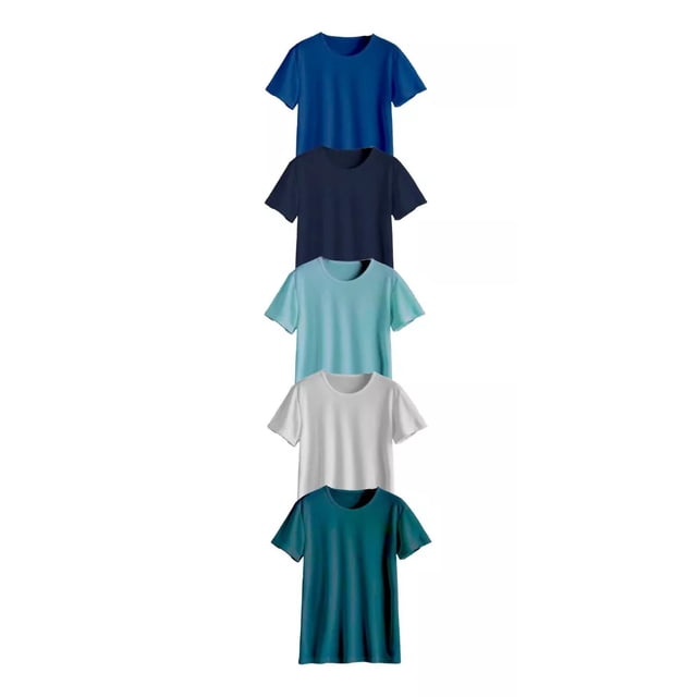 Paquete Playeras Cuello Redondo 5 Pz Algodón Premium Suave