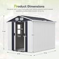 thumbnail image 4 of DTTRA 8 x 6 ft Metal Outdoor Storage Shed, Heavy Duty Galvanized Steel Garden Tool House with Lockable Doors, Air Vents and Sloped Roof for Backyard Patio Lawn Equipment, White, 4 of 7