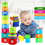 Baby Stacking Toys, Toddler Nesting Stack Cups, Infant Stackable Block, Birthday Gifts for 12 18 24 Month, 1 2 3 Year Old Boys Girls