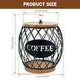 thumbnail image 3 of Tzdxfgl Coffee Pod Holders Basket with Wood Lid, Large Capacity K Cup Holders for Counter, Black, 3 of 11