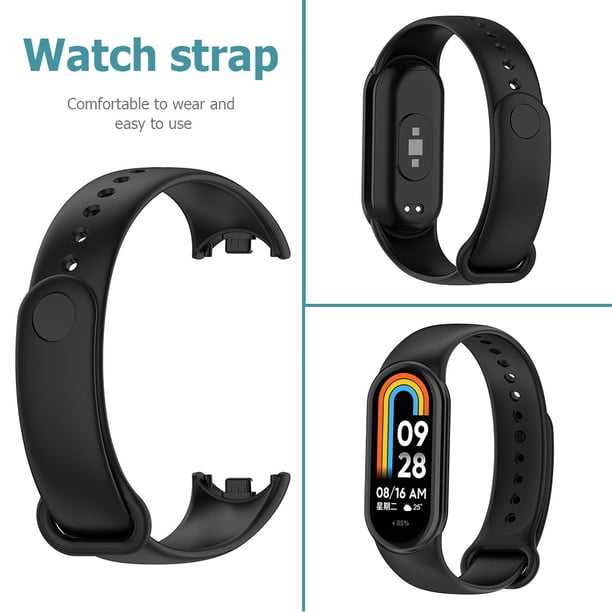 Reloj inteligente pulsera correa de silicona para Xiaomi Mi Band 8 Smart Band (negro)