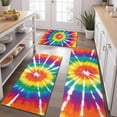 thumbnail image 2 of Colorful Rainbow Tie Dye Spiral Pattern Kitchen Rugs Sets Of 3,Kitchen Runner Rugs Non Skid Washable,Decorative Kitchen Floor Mats for Kitchen,Sink,Laundry,17"x30"+ 17"x47" + 17"x59", 2 of 6