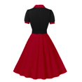 thumbnail image 3 of Homenesgenics Dresses for Women Womens Dresses Summer Women's Retro Court Style Mid Length Dress Red XXL, 3 of 6