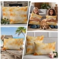 thumbnail image 5 of Orange Fall Ombre Outdoor Waterproof Pillow Covers, Watercolor Abstract Oil Painting Decorative Square Throw Pillowcase Sofa Cushion Sham for Patio/Couch/Chair, 16"x16" 2 Pack, 5 of 8