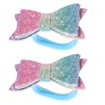 thumbnail image 2 of Ponytail Holders Elastic Hair Bows Multi Color Everyday Outfits Comfortable to Wear for Girls 2Set, 2 of 5
