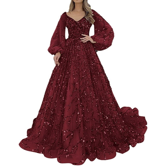 HCURIBAD Clearance! 2024 New Womens Gold Evening Dresses Sexy Queen Gowns Long Dresses 1*Skirt Red S