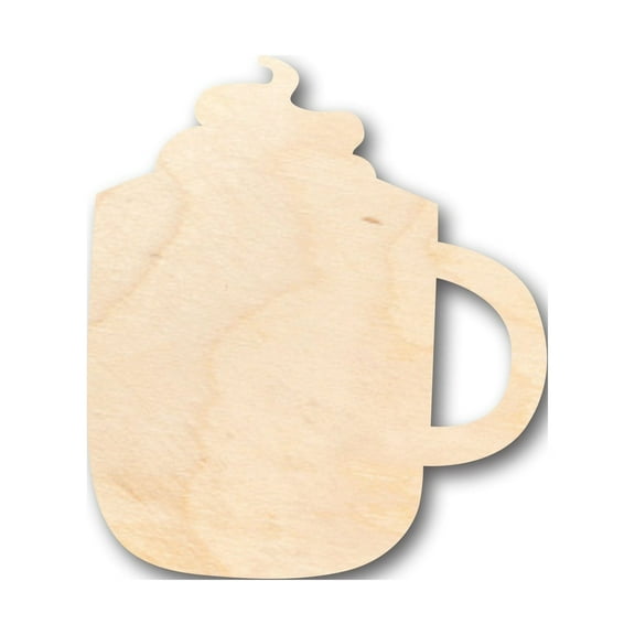 Unfinished Wood Hot Cocoa Whip Cream Shape - Craft - up to 46" DIY 7" / 1/2"