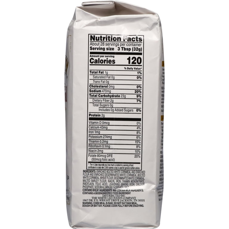 White Lily Enriched White Self-Rising Cornmeal Mix, 2 lb Bag - 32 oz