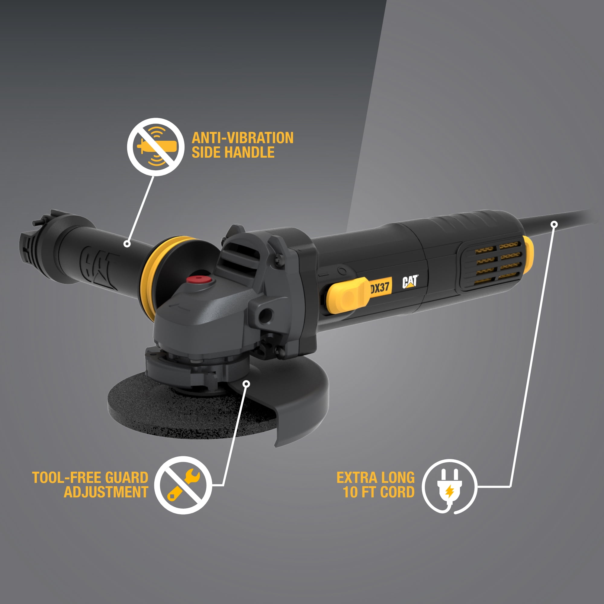 Caterpillar Cat® DX37U 4.5" Anti-Vibration Metal Angle Grinder