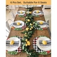 thumbnail image 4 of 13 Inch Round Placemats Set of 6, Christmas Snowman Non Slip Heat Insulation PP Table Mats, Black Plaid Xmas Tree Elk Gifts Snowflake Washable Place Mats for Kitchen Dining Party Table Decor, 4 of 7