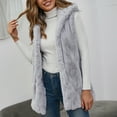thumbnail image 4 of asdoklhq Womens Plus Size Coats Clearance Under $15.00,Women Winter Warm Coats Faux Coat Warm ry Faux Jacket Sleeveless Outerwear Vest Waistcoat, 4 of 9