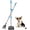 Blue, variant on Upgraded Dog Pooper Scooper  Large, Adjustable Long Handle Stainless Metal Pet Waste Removal Bin Rake for Dogs