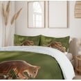 thumbnail image 6 of Ambesonne Squirrel Duvet Cover Sets, Nutcracker on Woods Design, 2-King, Brown Pale Olive Green, 6 of 6