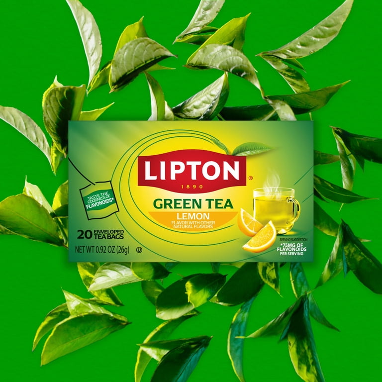 Lipton Lemon Green Tea Bags 20 Count with Citrus Flavor