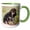 Green/White, variant on 3drose, German Shepherd Puppy Dog - Na02 Zmu0175 - Zandria Muench Beraldo, 15oz Two-tone Blue Mug
