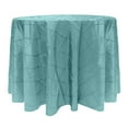 thumbnail image 1 of Ultimate Textile (10 Pack) Embroidered Pintuck Taffeta 126-Inch Round Tablecloth Turquoise Blue, 1 of 3