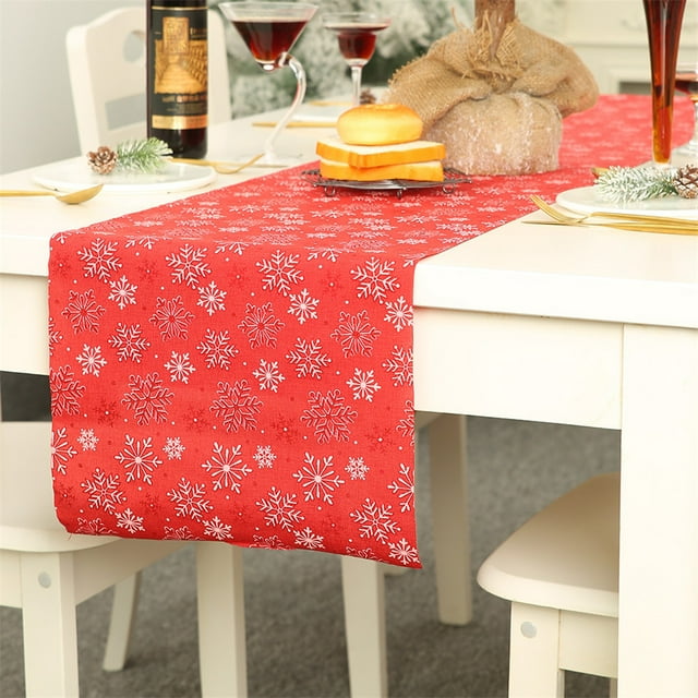 Agiferg Christmas Decoration Linen Printed Table Flag Tablecloth Tablecloth Placemat