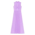 thumbnail image 6 of Rswnyirn Women Lyrical Dance Dress Sheer Mesh Tulle Maxi Long Skirt Modern Contemporary Dancewear Light Purple S, 6 of 6