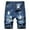 Blue, variant on Mchoice Mens Shorts Casual Denim Stretch Slim Fit Washed Distressed Rolled Ripped Jean Shorts with Pockets