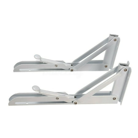 

2Pcs 10 inch Triangular Folding Bracket Metal Release Catch Support Bench Table Folding Shelf Bracket Home