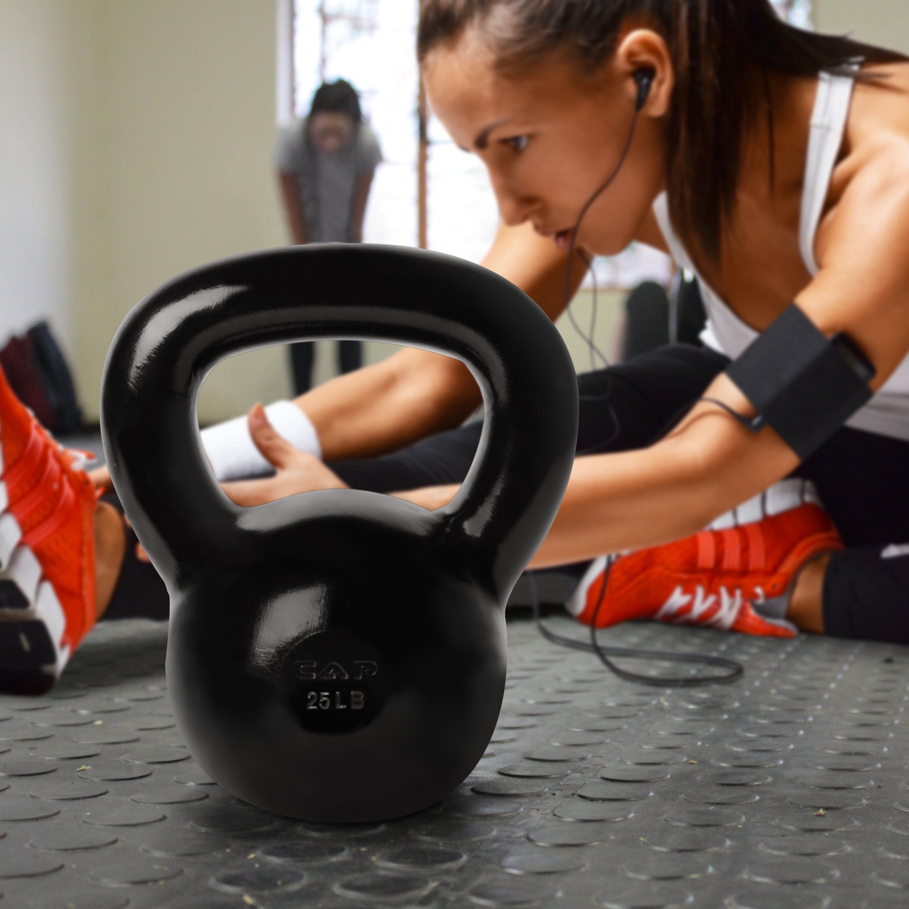 CAP Barbell Cast Iron Kettlebell, Black, 45LBS