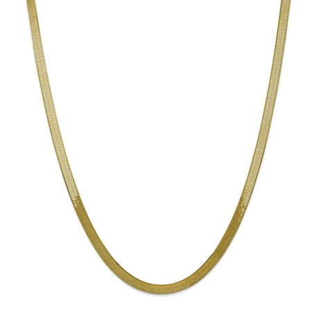 14k Yellow Gold 5mm Silky Link Herringbone Chain Necklace Pendant Charm Gifts For Women For Her