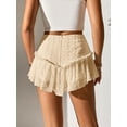 thumbnail image 6 of ZAXARRA Women's Summer Short Skirt, Eyelet Embroidery High Waist Ruffled A-Line Mini Skirt Streetwear, 6 of 8