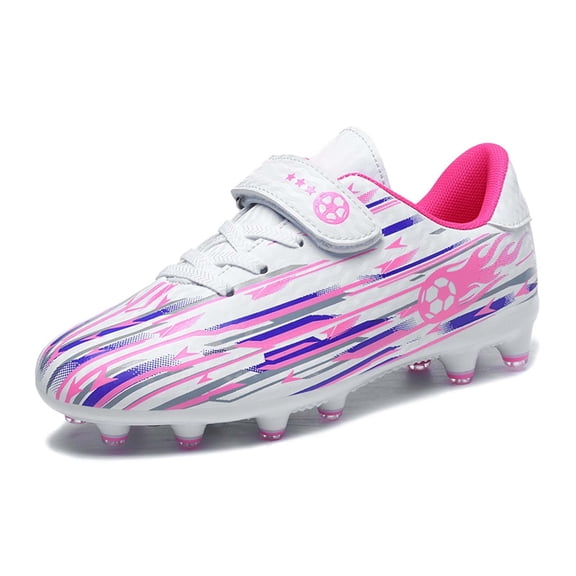 WAYUTE Boys Sneakers Dynamic Kids Football Shoes with Long Studs and Closure for Youth Training Walking Shoes Casual School Wear