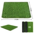 thumbnail image 3 of Dog Grass Pad with Tray,Reusable Training Pad with Replaceable Artificial Grass,Quick Absorbent Indoor Portable Dog Patio Potty,Washable Pee Pad For Puppy (Green Tray + 2 Grass Pads for Replacement), 3 of 9