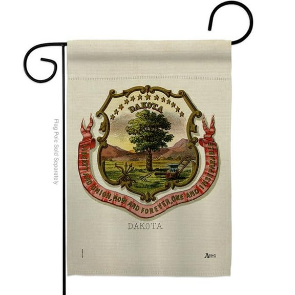 Americana Home & Garden G141214-BO 13 x 18.5 in. Coat of Arms Dakota Garden Flag with Americana States Double-Sided Decorative Vertical House Banner Yard Gift