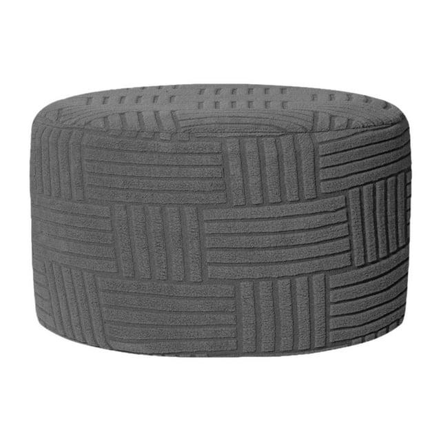 simhoa Housse de Rangement pour Ottoman Rond, Housse de Tabouret Épaisse, Housse Extensible pour Ottoman pour Salon Gris Foncé