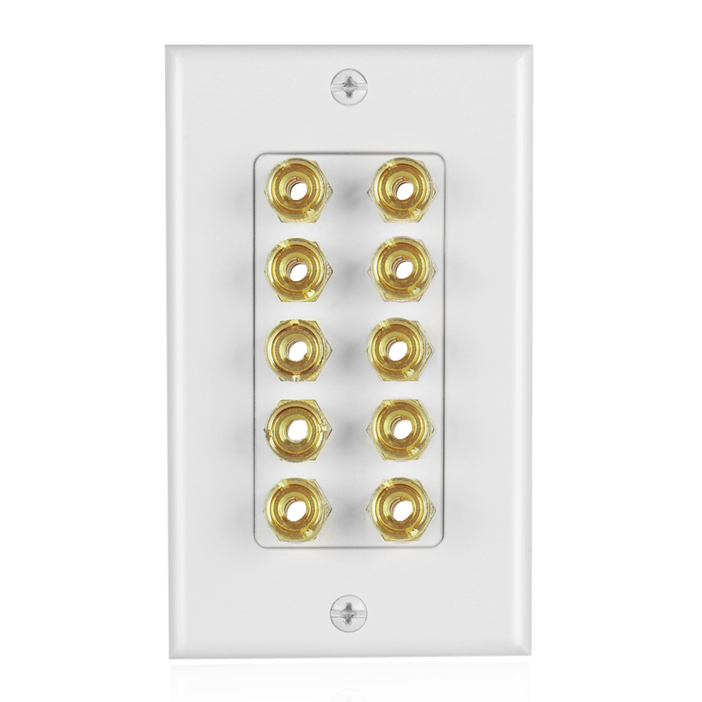 Home Theater Speaker Wall Plate Outlet 5 Speaker Sound Audio