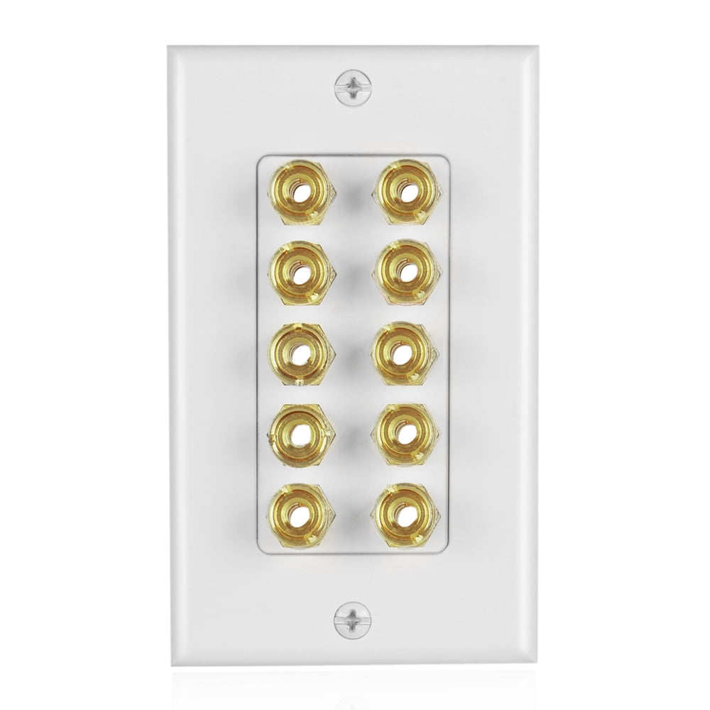 Home Theater Speaker Wall Plate Outlet 5 Speaker Sound Audio