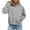 Grey, variant on QTSHPN Zip up Sweatshirt Women Collared Long Sleeve Oversized Crewneck Jacket Style Pullover with Full Zipper for Fall Fashion Outfits Women's Sweatshirts Black XXL