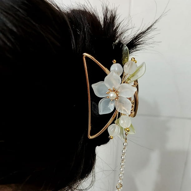 Vintage Style Flower Clips Hair Claw Clip Vintage Style Flower Clips Metal  Hair Claw Clip Fashion Hair Clamps Tassel Hair Catch Clip Hair Accessories  For Women Girls 