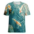 thumbnail image 5 of Lucky Koi Fish Lotus Leaf Women's T-Shirt Short Sleeve T Shirts Tops Tee Ladies Loose T, 5 of 6