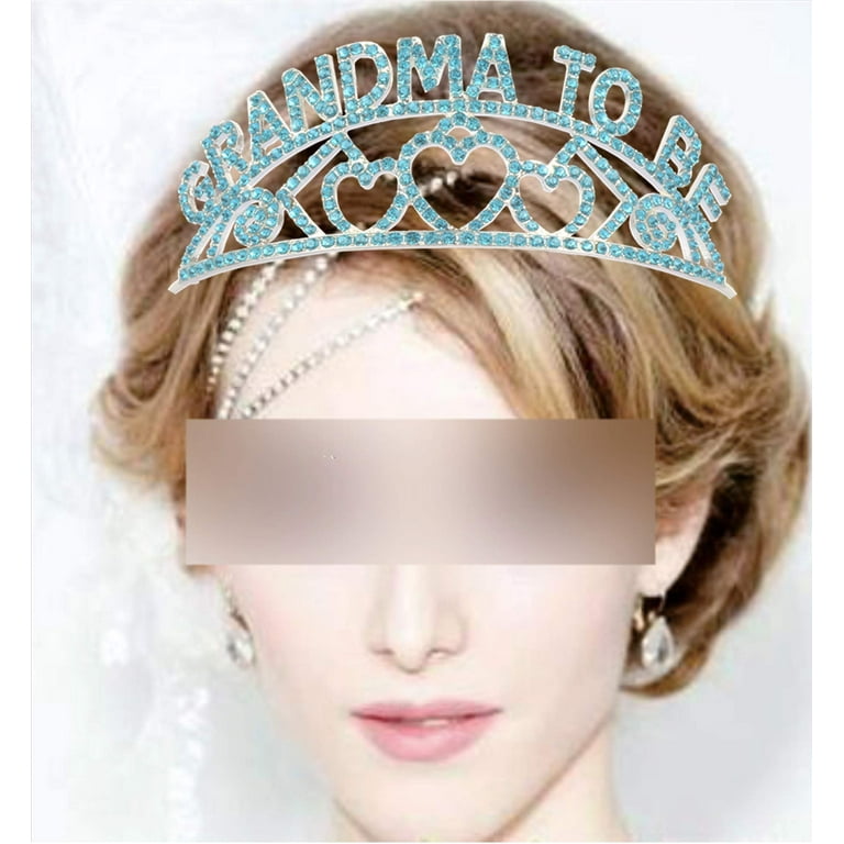 MEANT2TOBE Blue Grandma To Be Tiara Set - Premium Metal MEANT2TOBE Blue Grandma To Be Tiara Set - Premium Metal