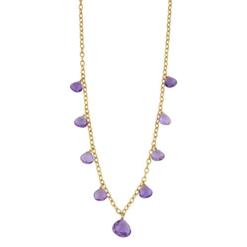 Fremada 14k Yellow Gold Amethyst Cleopatra Necklace (17 inches) by Overstock