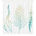 thumbnail image 3 of Ambesonne White Shower Curtain, Feather Peacock Vintage, 69"Wx84"L, Mint Green Yellow, 3 of 5