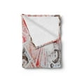 thumbnail image 2 of Money Soft Flannel Fleece Throw Blanket, Bullseye Notes with a Portrait of Queen of England Paper Bills of Britain, Cozy Plush for Indoor and Outdoor Use, 70" x 90", Scarlet Taupe, by Ambesonne, 2 of 5