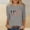 Gray, variant on HOMBOM 3/4 Sleeve Shirts for Women 4th of July Patriotic USA Print Casual Crew Neck Young Womens T Shirts