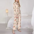 thumbnail image 3 of Honeii Strawberries print Women's Pajama Sets Long Sleeve Button Down Sleepwear Nightwear Soft Pjs Lounge Sets-Medium, 3 of 7