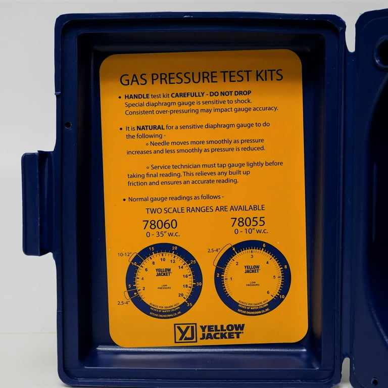 Yellow Jacket, Gas Pressure Gauge Kit, 78060, 0 to 35