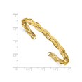 thumbnail image 3 of 14K Yellow Gold Braided Bracelet Cuff Bangle, 3 of 4