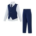 thumbnail image 5 of 4-Piece Boys Formal Suit Outfit Set, Navy Blue, Sizes 2-16, 5 of 5