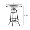 thumbnail image 5 of Toledo Black Adjustable Steel Bar Table 30 - 36 Inch, 5 of 5