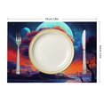 thumbnail image 3 of Fenyluxe Moon Theme 4pcs Linen Party Table Placemat Set for Birthday Parties, Christmas, Restaurants, Buffets & Home Decoration 18x12in, 3 of 8