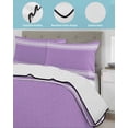 thumbnail image 4 of Quilts Queen Size Bedding Set, Purple Striped Lightweight Quilted Comforter, Luxurious White Stripes Modern Abstract Art Reversible Bedspread Coverlet with Pillow Covers for All Season, 90" x 96", 4 of 7